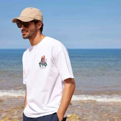 Negroni Mens Relaxed Fit 100% Cotton Supersoft Hattie Clark T-Shirt - Optic White