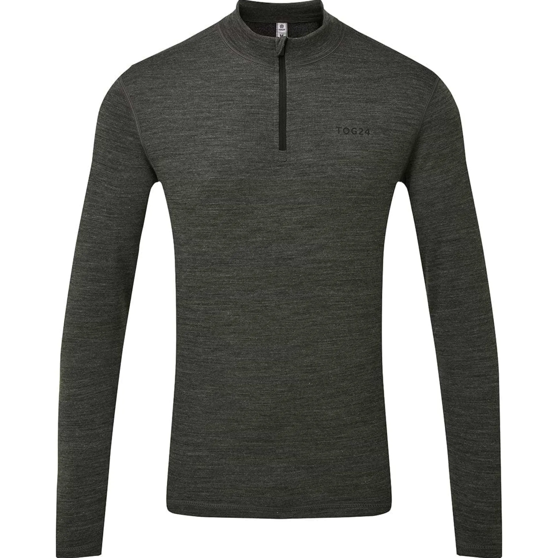 Nevis Mens Merino Base Layer Zip Neck - Grey Marl