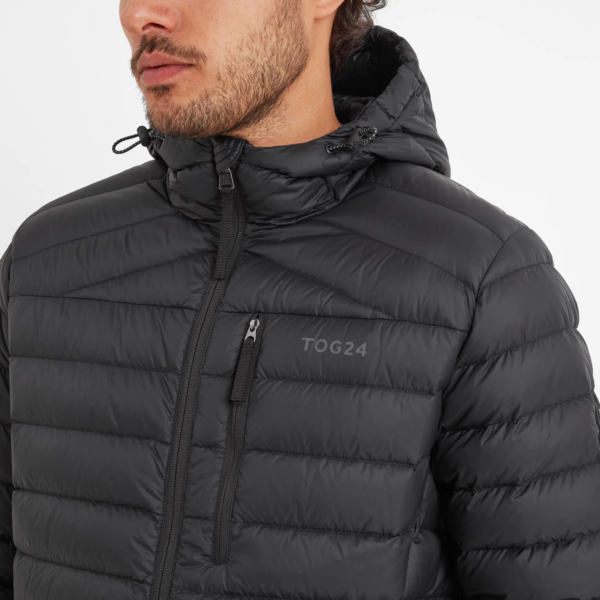 North Mens RDS Certified Down Hooded Jacket - Black