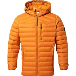 North Mens RDS Certified Down Hooded Jacket - Dark Orange