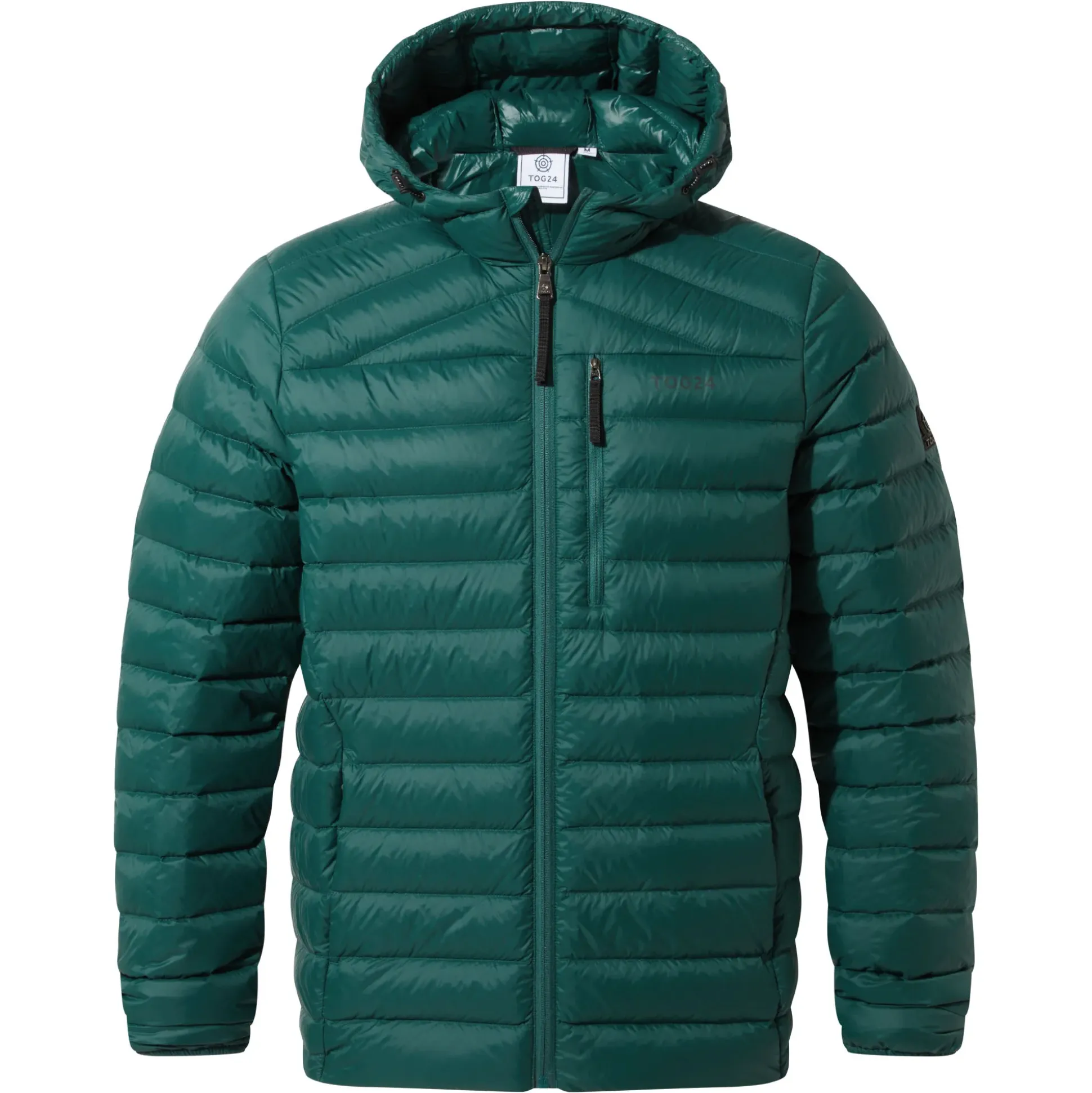 North Mens RDS Certified Down Hooded Jacket - Evergreen