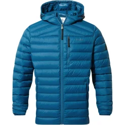 North Mens RDS Certified Down Hooded Jacket - Marine Blue