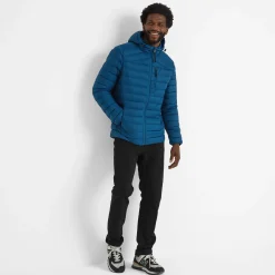 North Mens RDS Certified Down Hooded Jacket - Marine Blue