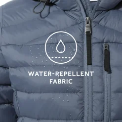 North Womens RDS Certified Down Hooded Jacket - Blue Stone