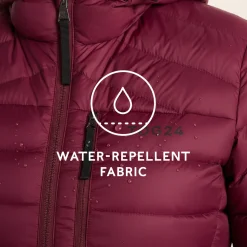 North Womens RDS Certified Down Hooded Jacket - Burgundy