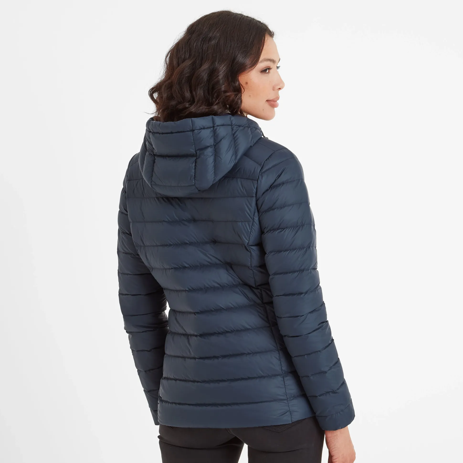 North Womens RDS Certified Down Hooded Jacket - Dark Indigo