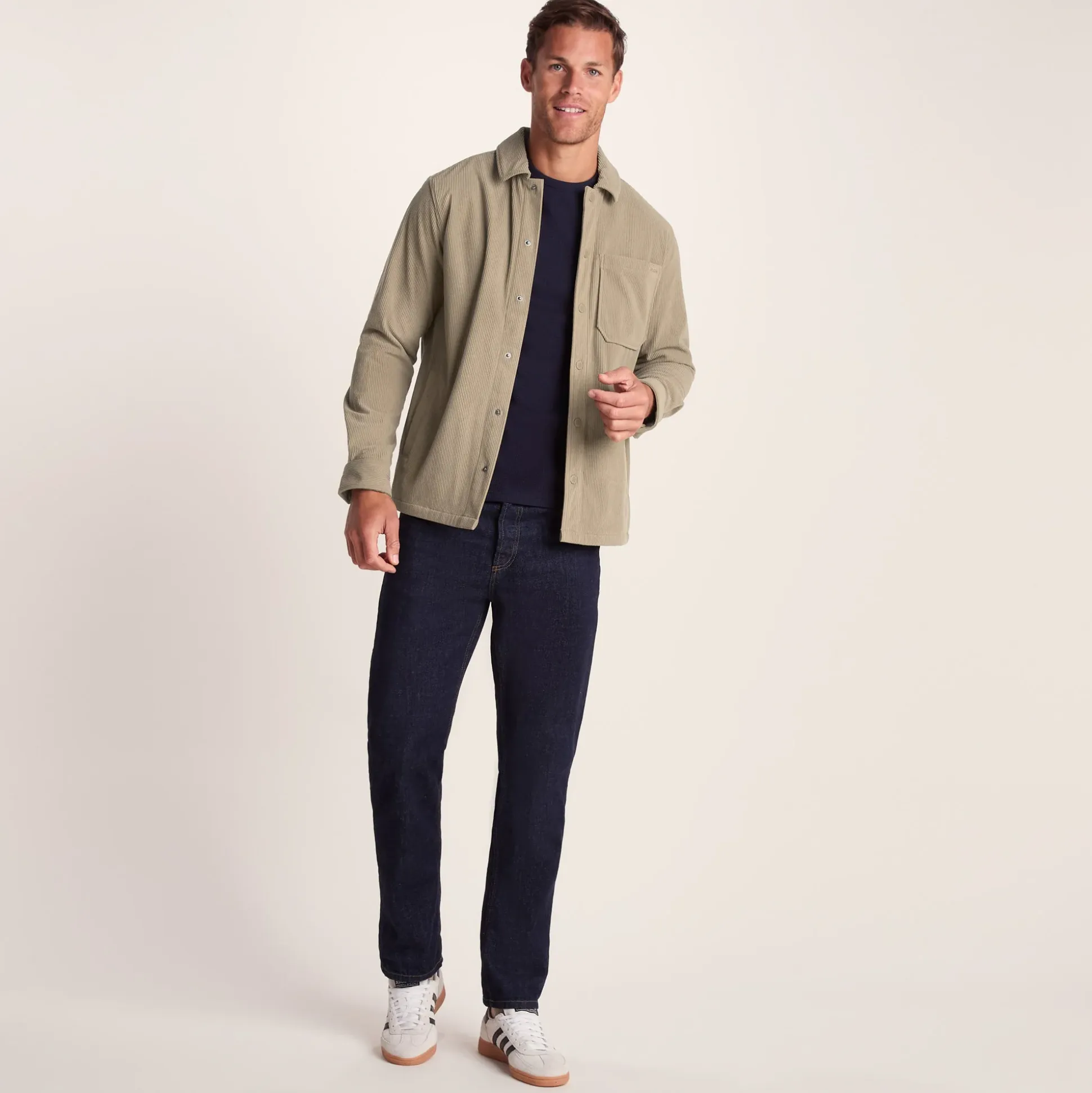 Olson Mens Chunky Corduroy Shacket - Walnut