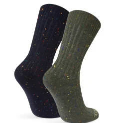 Opora 2Pack Mens Trek Socks - Khaki/Dark Indigo