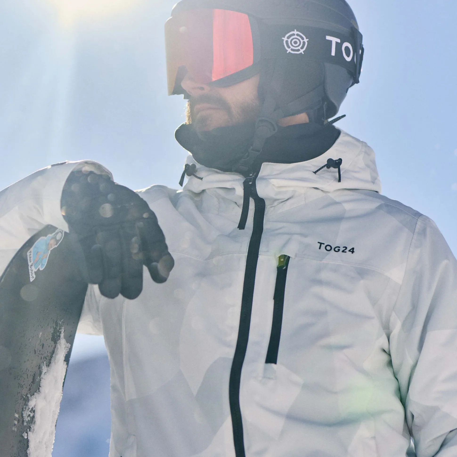 Palisade Mens Ski Jacket - Light Grey Camo