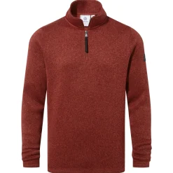Pearson Mens Knitlook Quarter Zip Fleece - Clay Marl