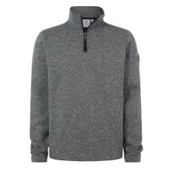 Pearson Mens Knitlook Quarter Zip Fleece - Dark Grey Marl
