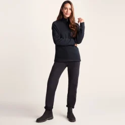 Pearson Womens Knitlook Quarter Zip Fleece - Dark Indigo Marl