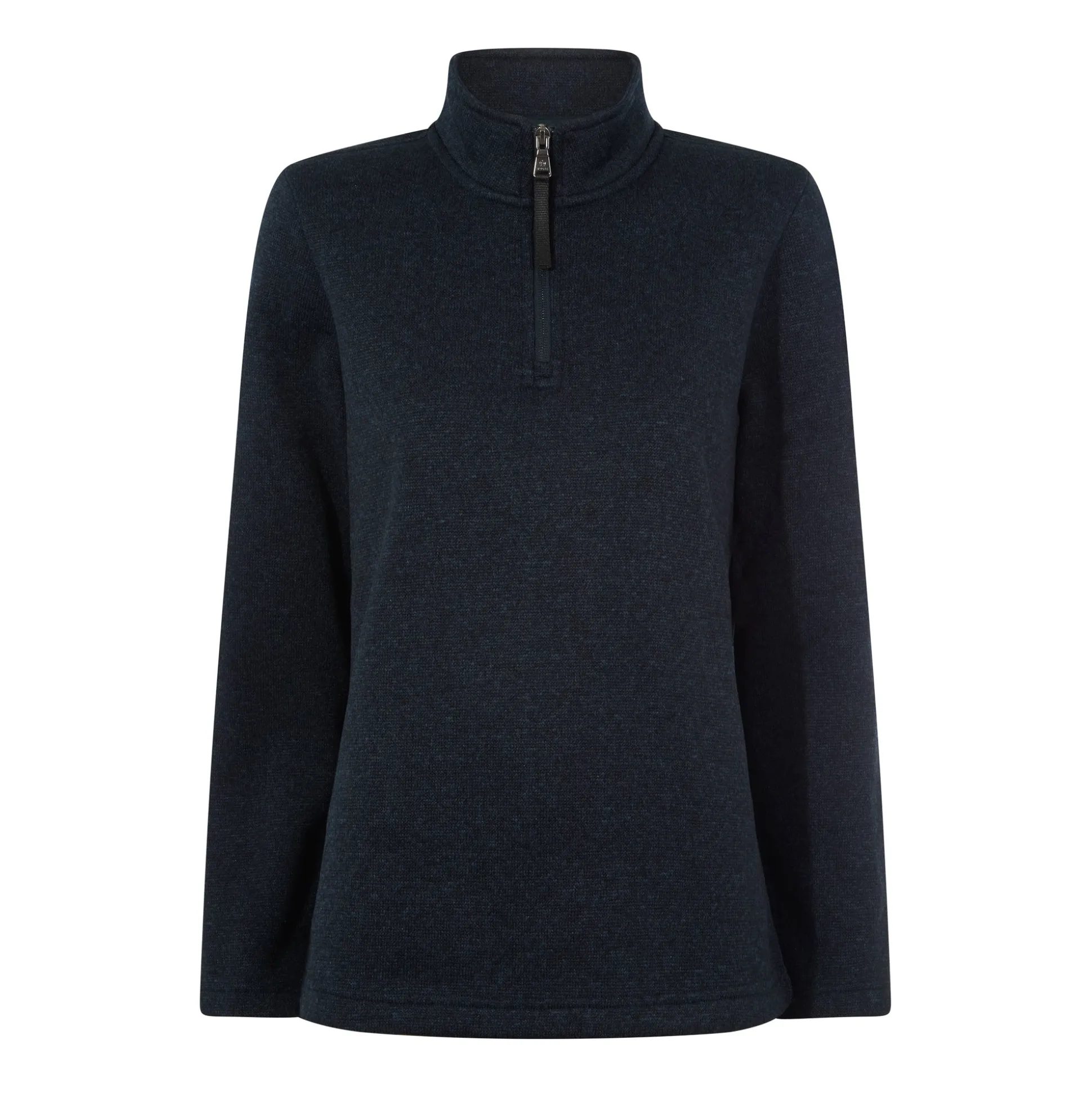 Pearson Womens Knitlook Quarter Zip Fleece - Dark Indigo Marl