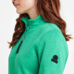 Pearson Womens Knitlook Quarter Zip Fleece - Jade Marl