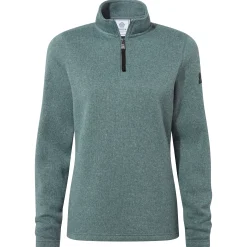 Pearson Womens Knitlook Quarter Zip Fleece - Mist Grey Marl