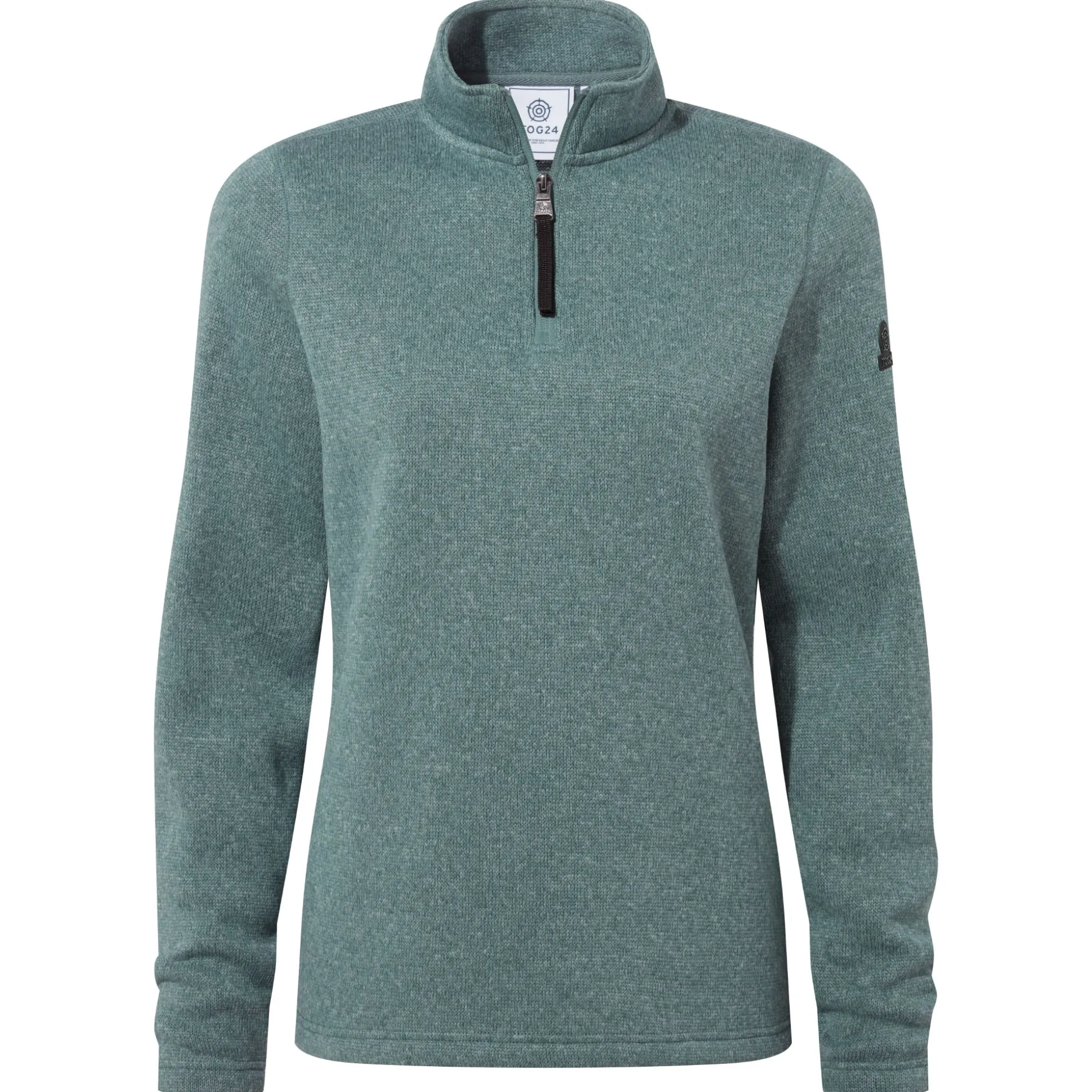 Pearson Womens Knitlook Quarter Zip Fleece - Mist Grey Marl