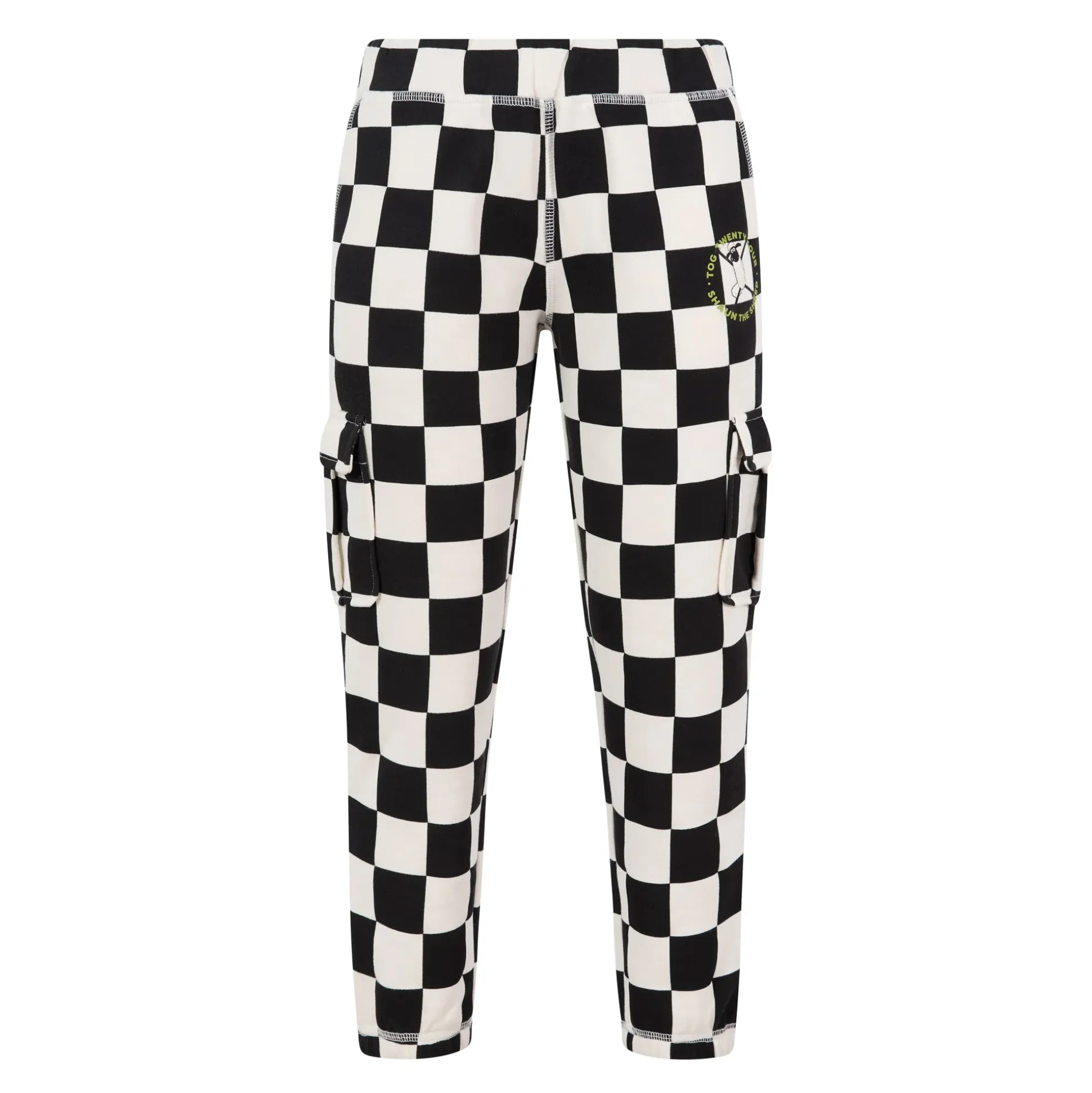 Polypay Kids Shaun the Sheep Sweat Pant - Black Woolly Checkerboard