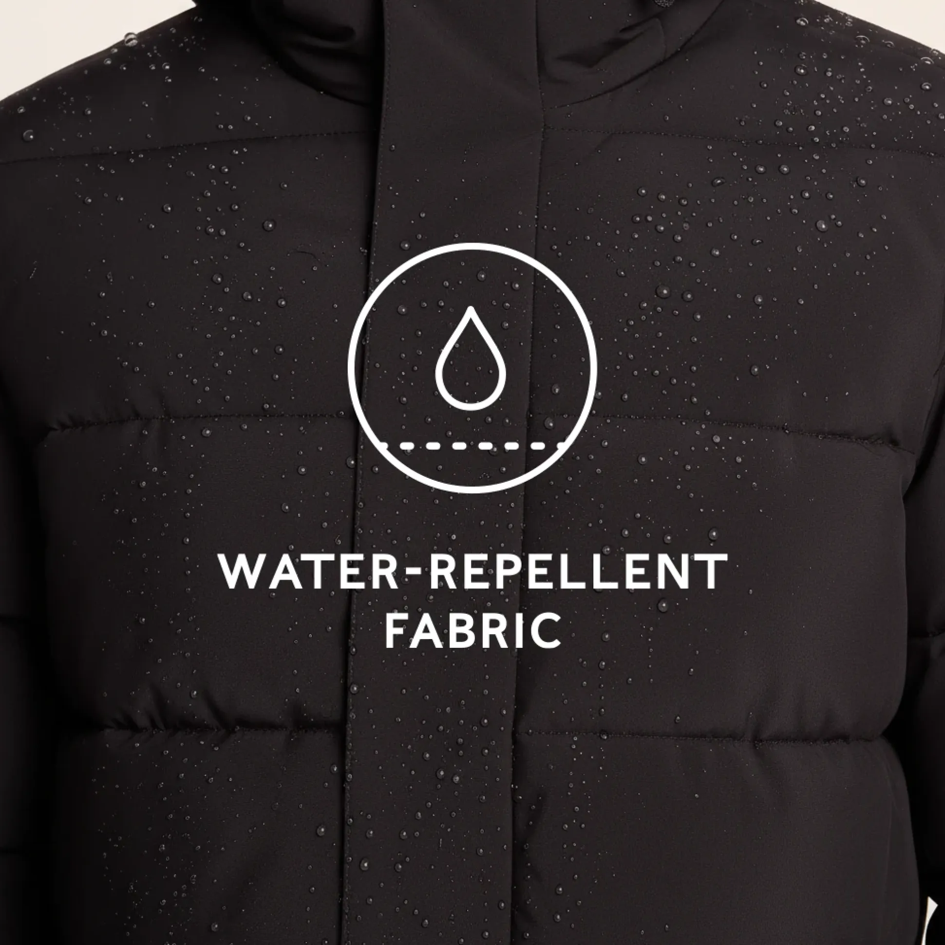 Preece Mens Long Shower Resistant Insulated Jacket - Black