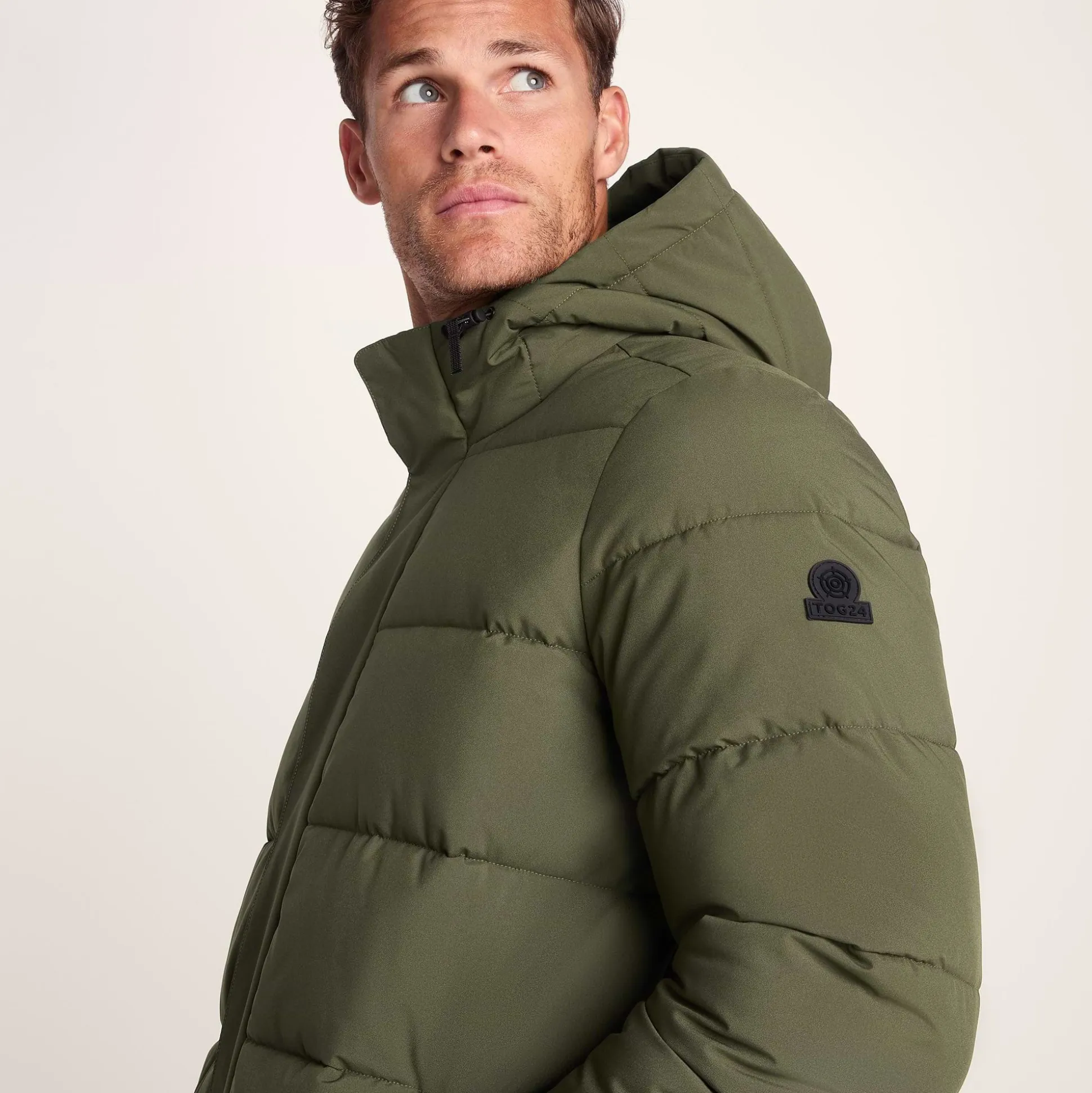 Preece Mens Long Shower Resistant Insulated Jacket - Khaki