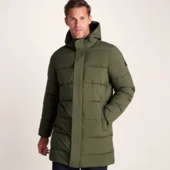 Preece Mens Long Shower Resistant Insulated Jacket - Khaki