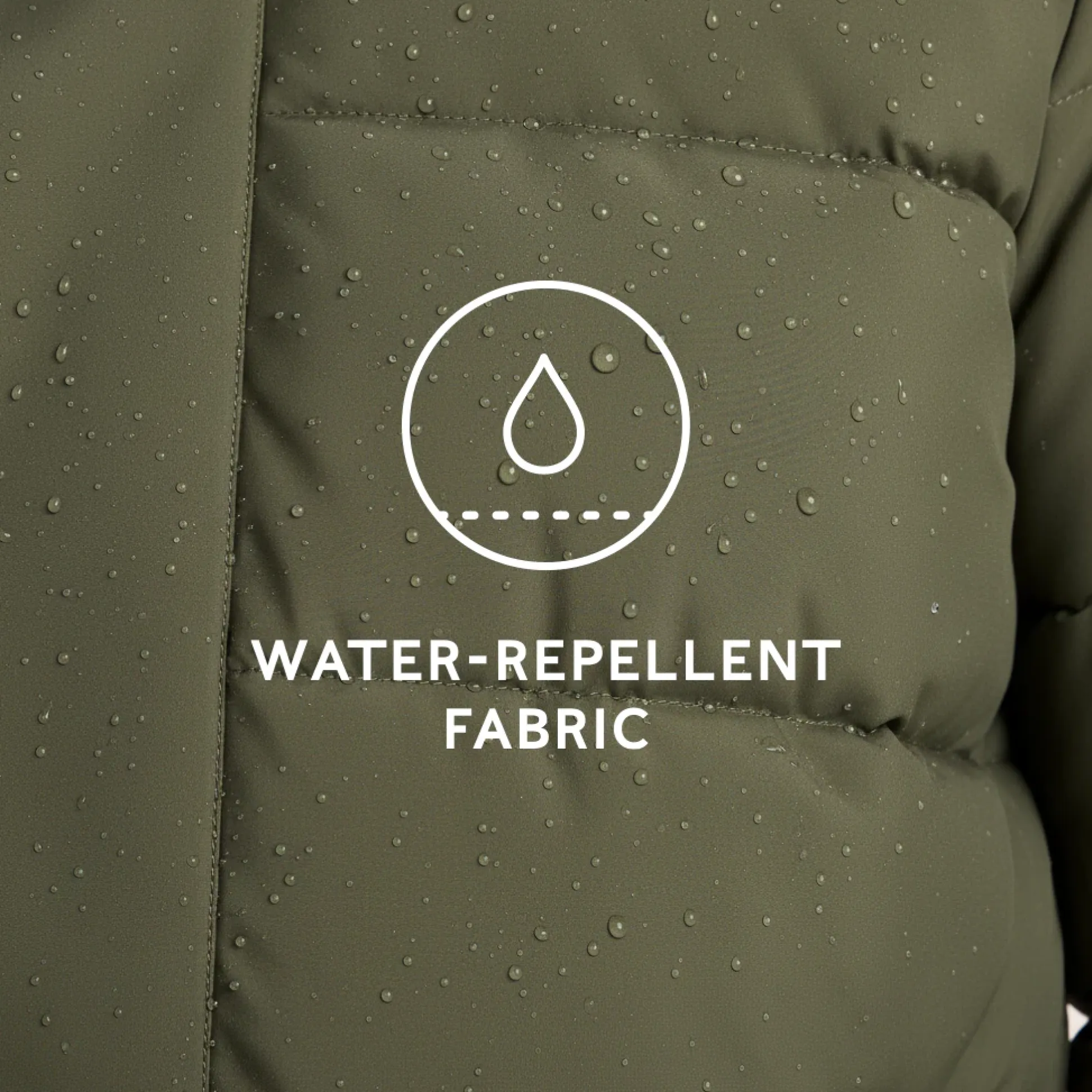 Preece Mens Long Shower Resistant Insulated Jacket - Khaki