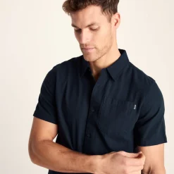 Preston Mens 100% Cotton Supersoft Short Sleeve Shirt - Indigo
