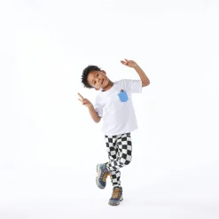 Racka Kids Shaun the Sheep Legging - Black Woolly Checkerboard