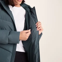 Raleigh Luxe Womens Shower Resistant Down Insulated Jacket - Graphite