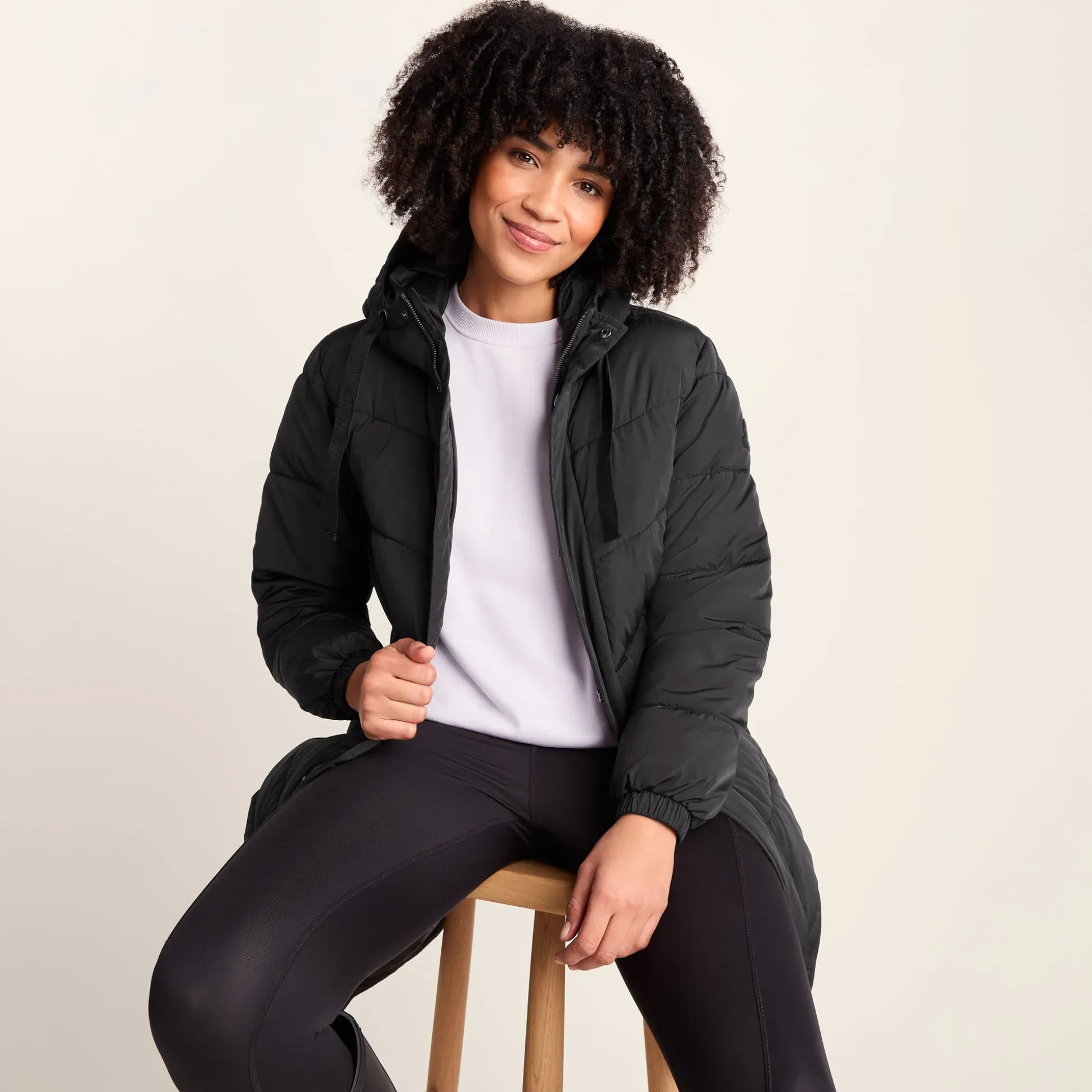 Raleigh Womens Long Insulated Jacket - Washed Black