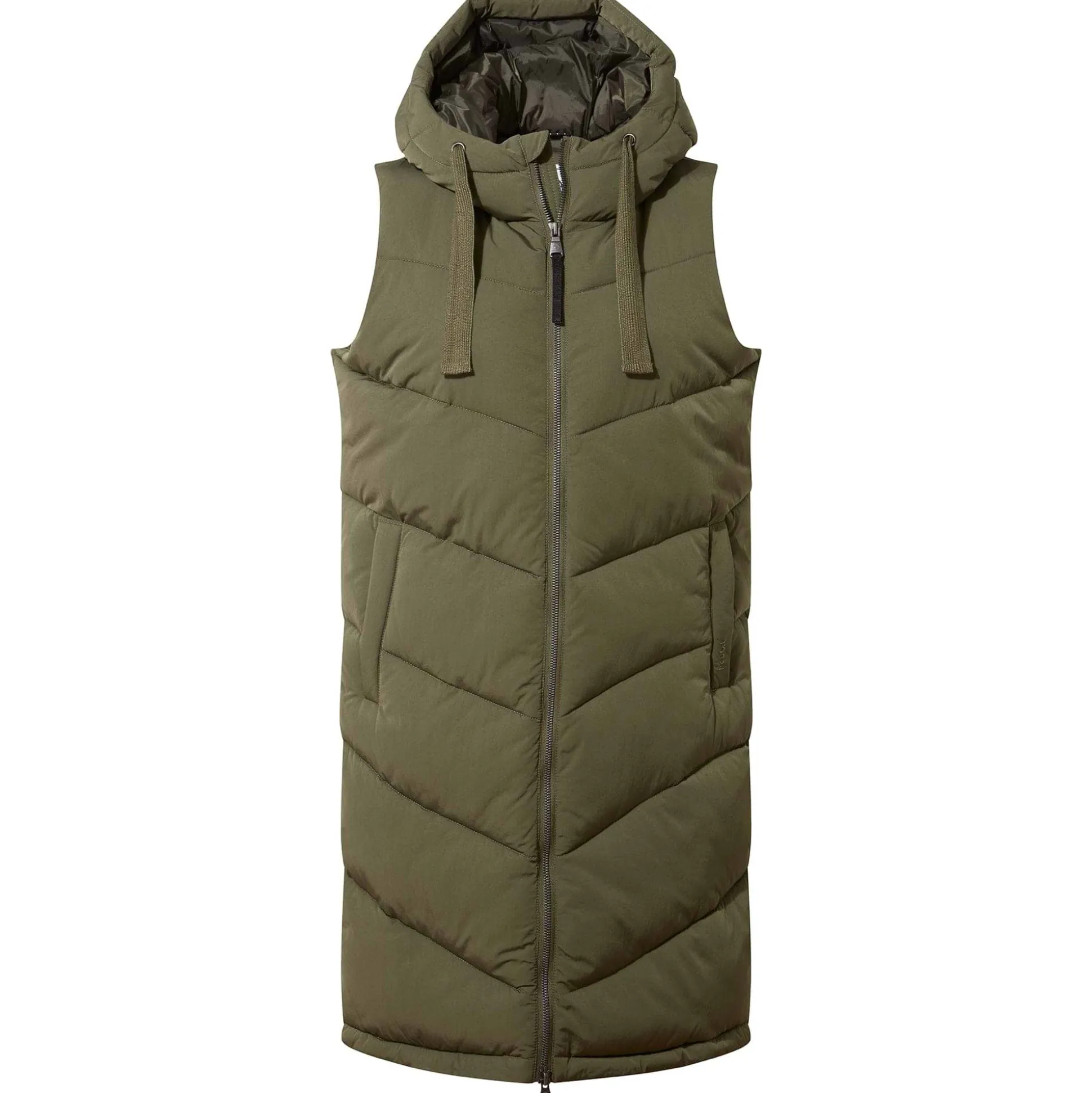 Ranskill Womens Long Insulated Gilet - Khaki