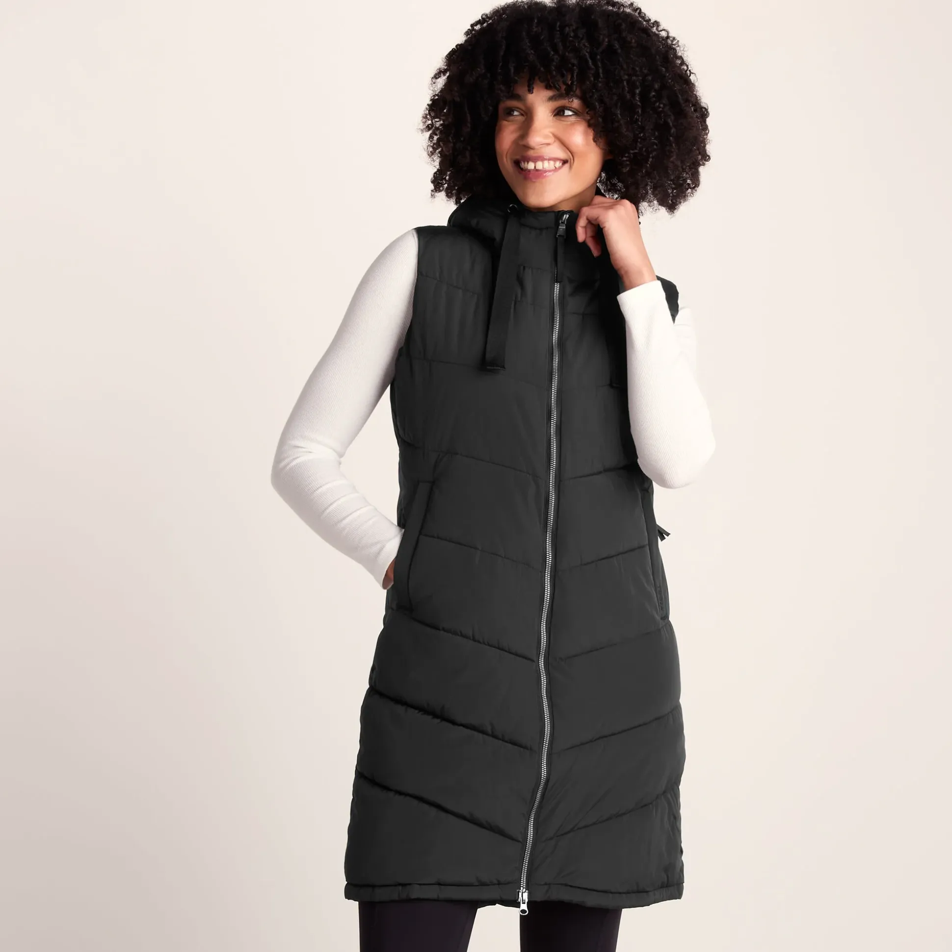 Ranskill Womens Long Insulated Gilet - Washed Black