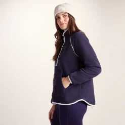 Rawson Womens Relaxed Fit Microfleece Zip Neck - Oxford Blue