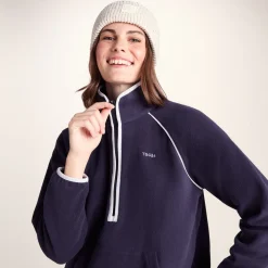 Rawson Womens Relaxed Fit Microfleece Zip Neck - Oxford Blue