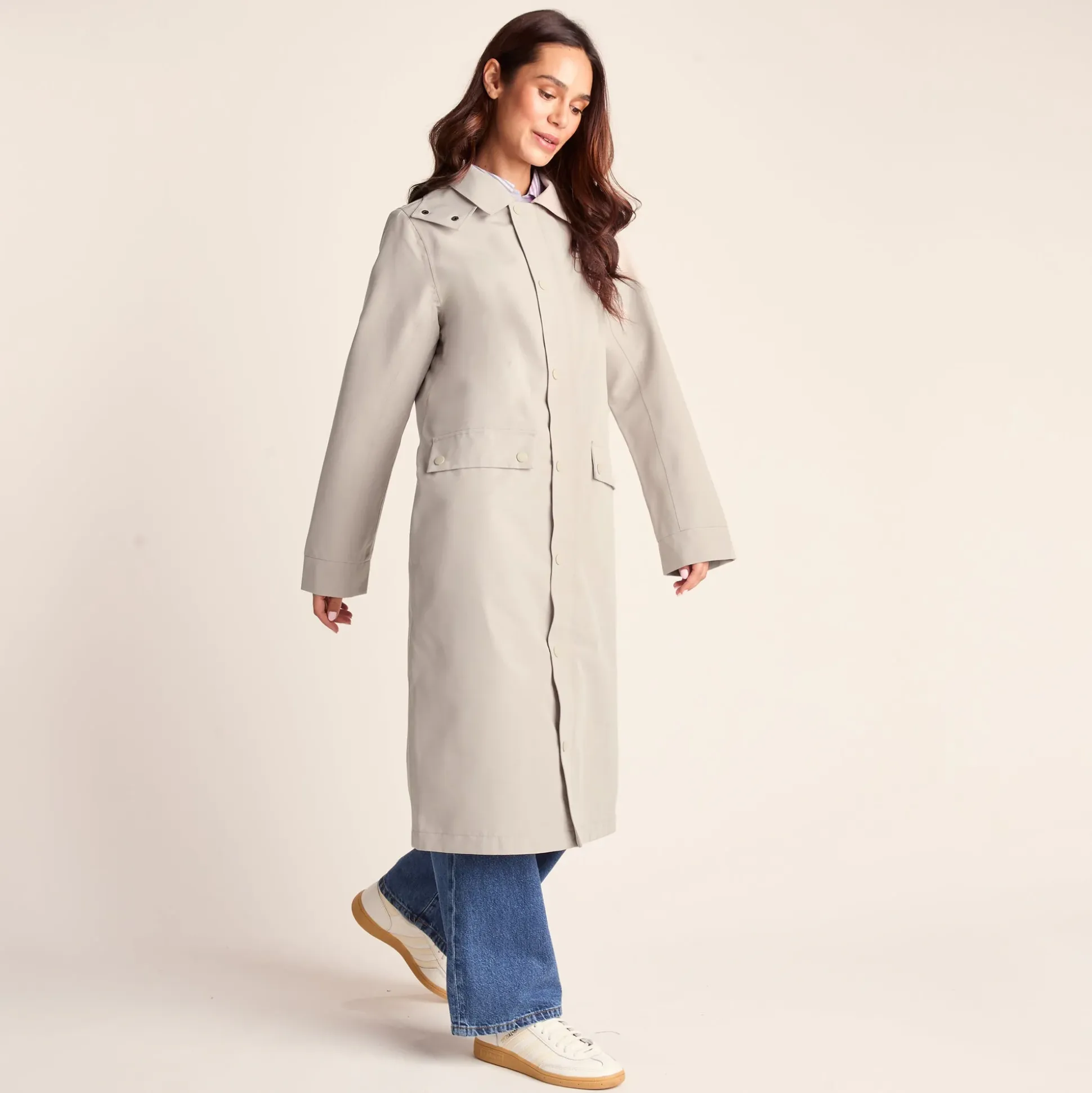 Remi Womens Classic Waterproof Car Coat - Cool Beige