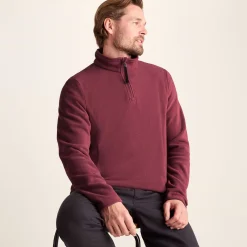 Revive Mens Quarter Zip Fleece - Garnet Red