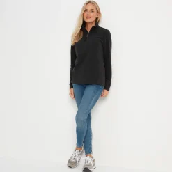 Revive Womens Quarter Zip Fleece - Black
