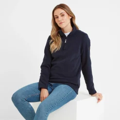 Revive Womens Quarter Zip Fleece - Dark Indigo