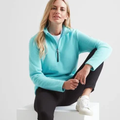 Revive Womens Quarter Zip Fleece - Shore Blue