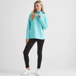 Revive Womens Quarter Zip Fleece - Shore Blue