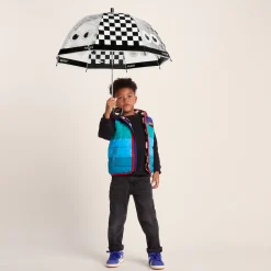 Romney Kids Shaun the Sheep Umbrella - Black White Checkerboard