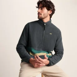 Ryle Mens Relaxed Fit Microfleece Zip Neck - Deep Slate
