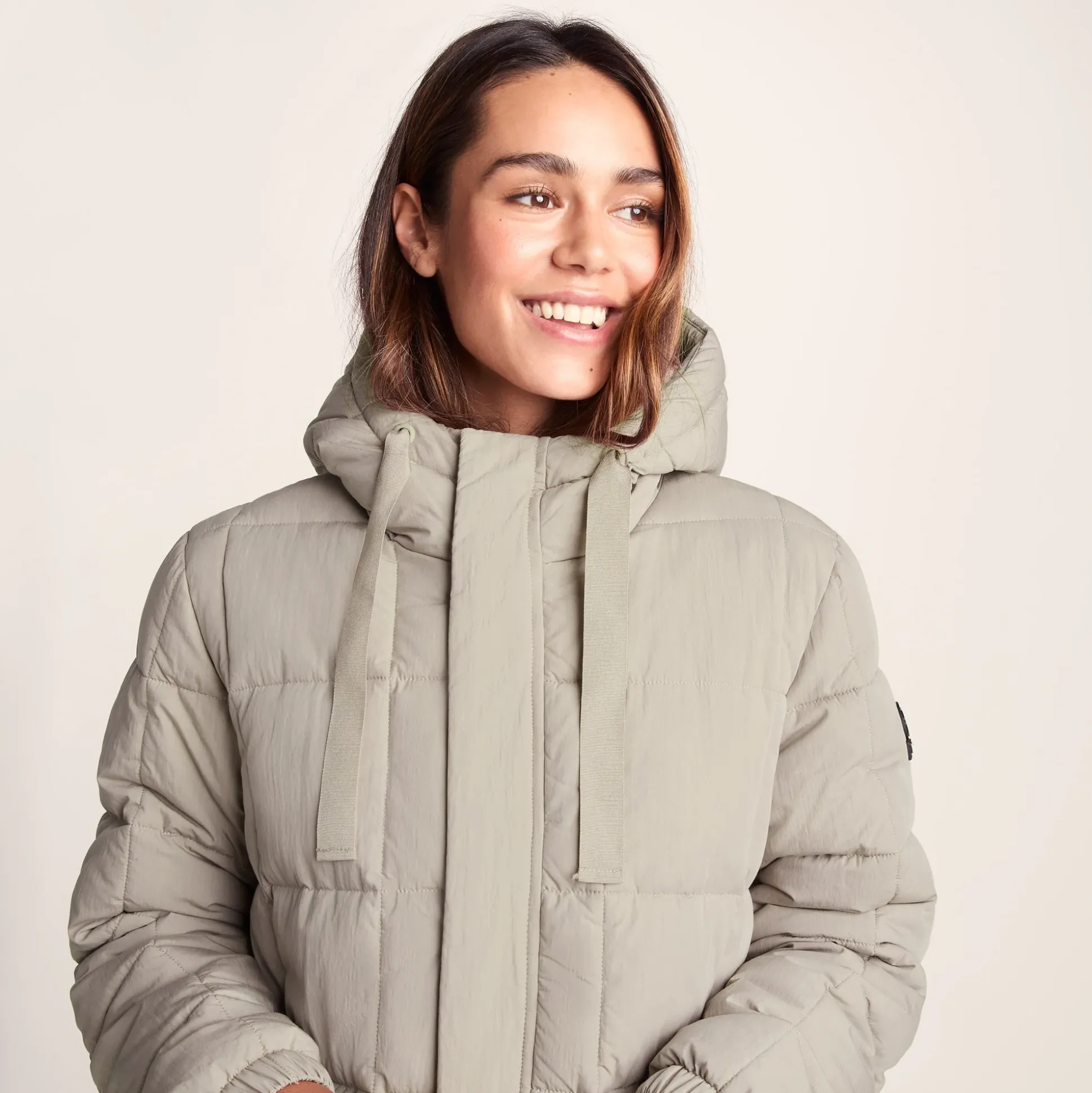 Saga Womens Long Shower Resistant Insulated Jacket - Dark Taupe