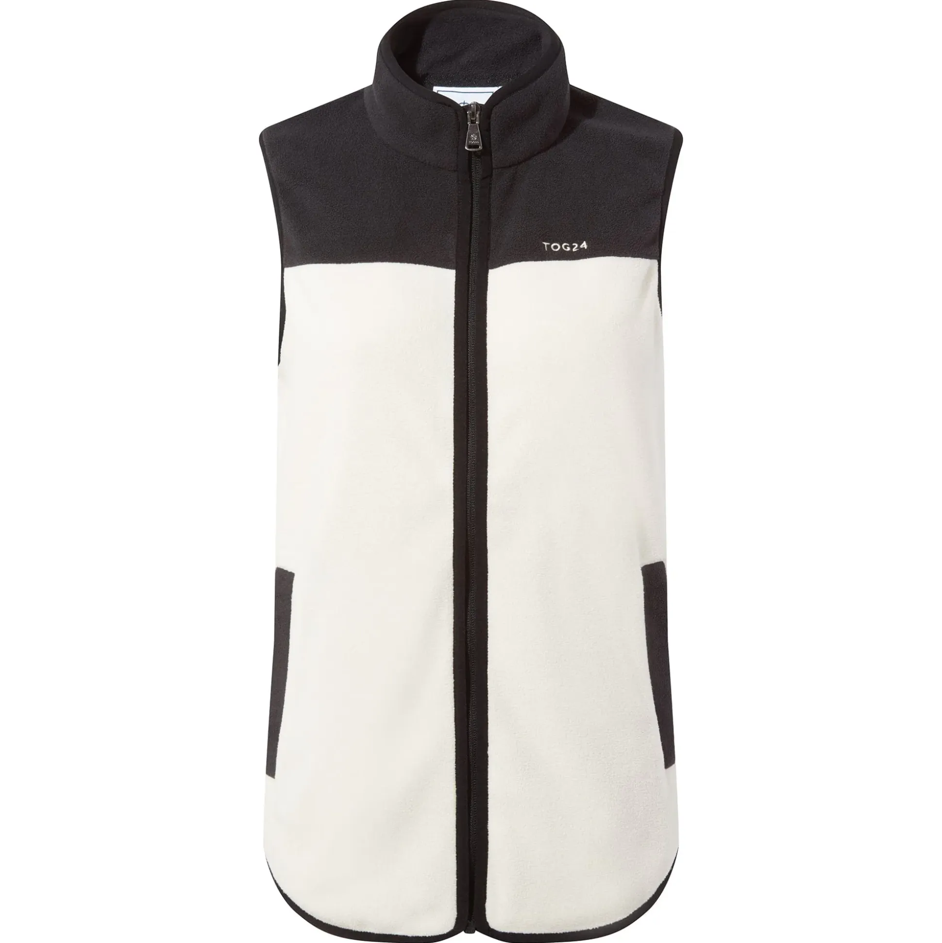 Sarel Womens Colour Block Fleece Gilet - Vanilla/Black