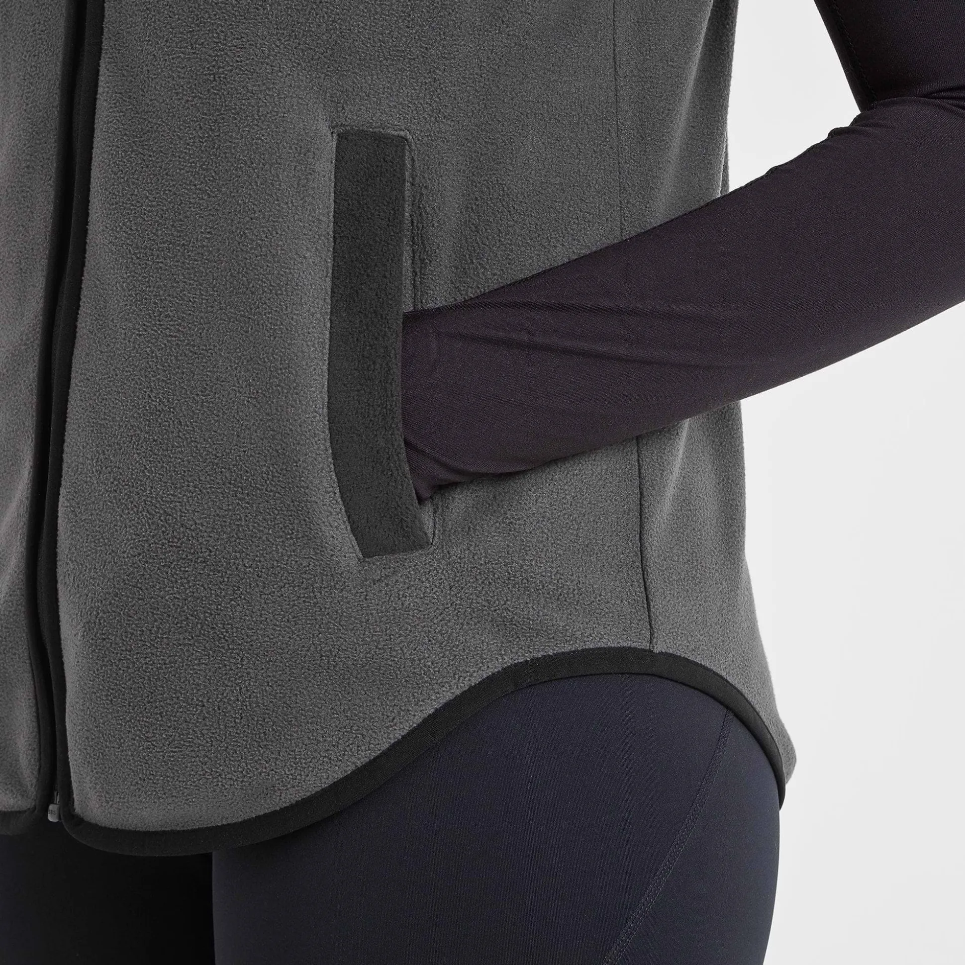 Sarel Womens Colour Block Fleece Gilet - Washed Black/Black