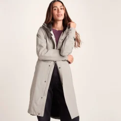 Saunter Womens Long Waterproof Jacket - Dark Taupe