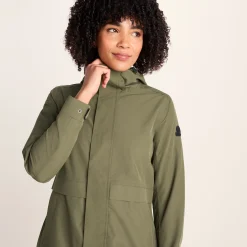 Saunter Womens Long Waterproof Jacket - Khaki