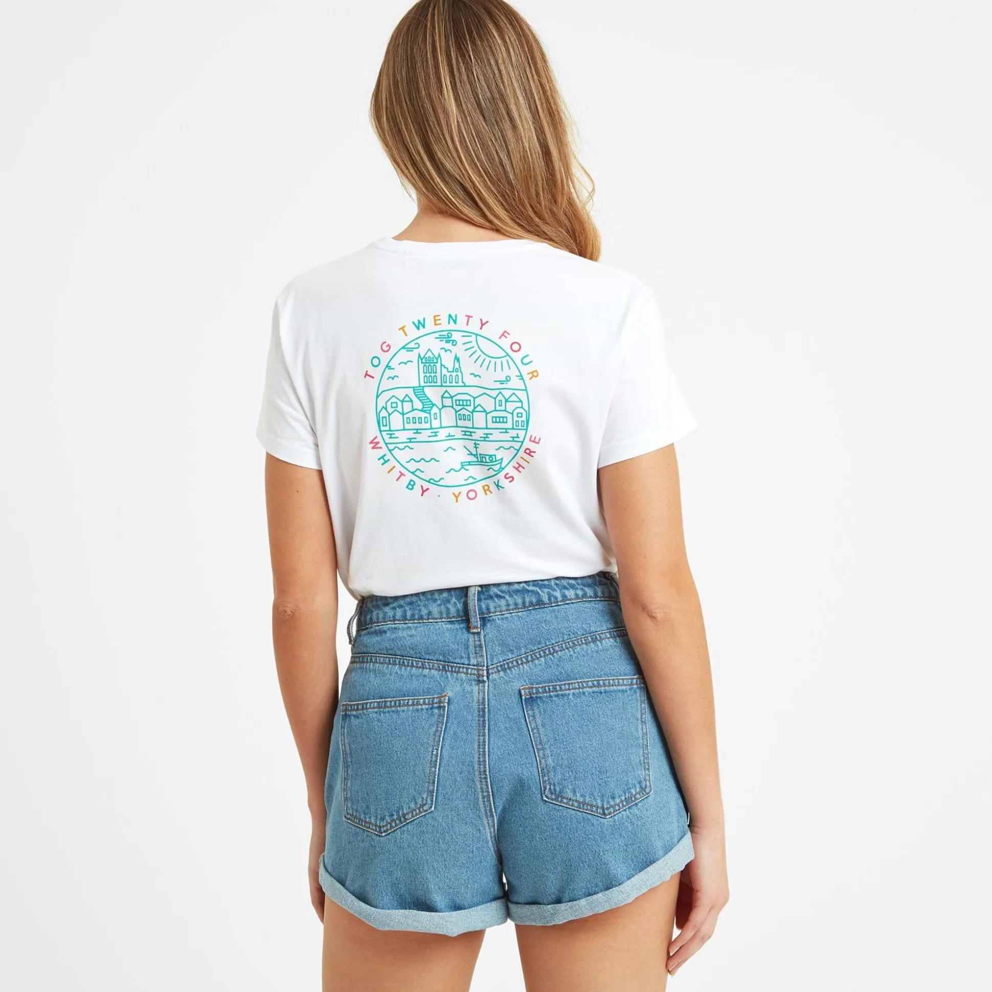 Seaside Womens 100% Cotton T-Shirt - Optic White