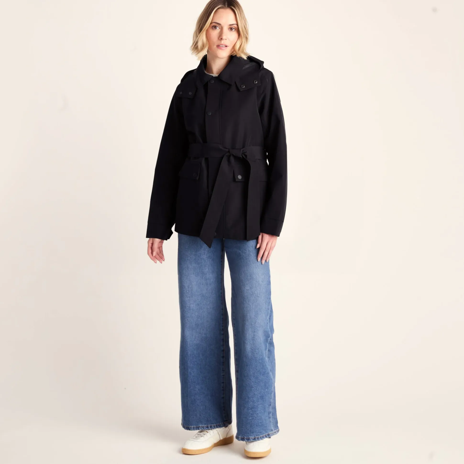 Shea Womens Waterproof Trench Coat - Black