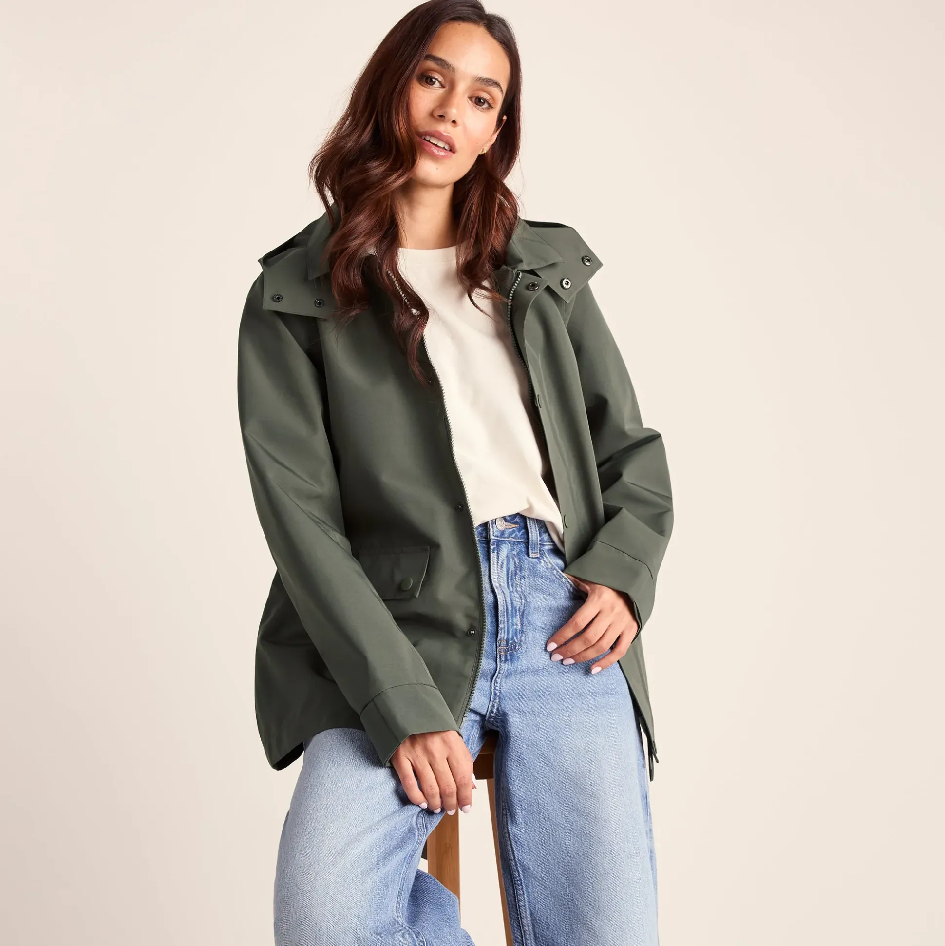 Shea Womens Waterproof Trench Coat - Pale Khaki