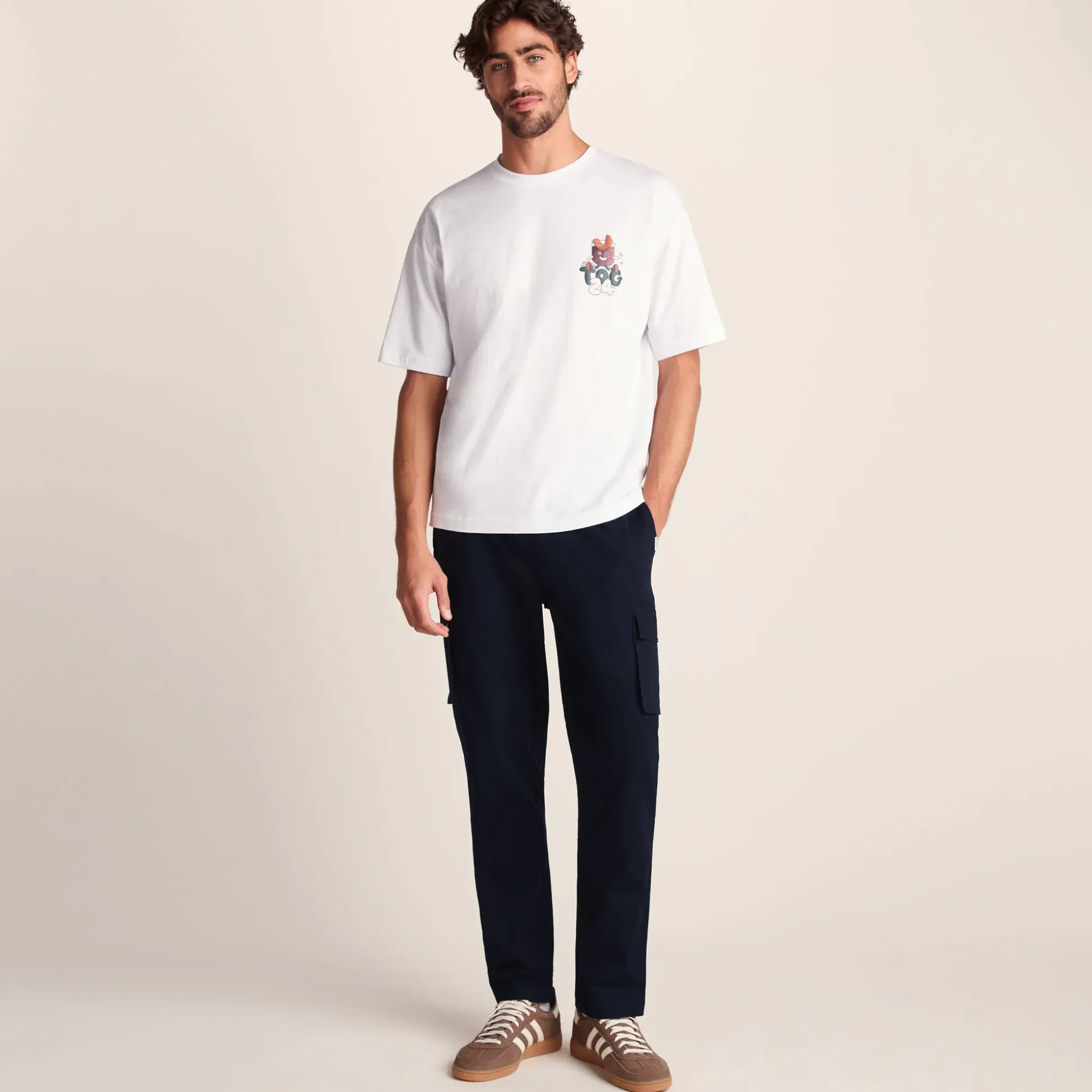 Silas Mens Cargo Trousers - Dark Indigo